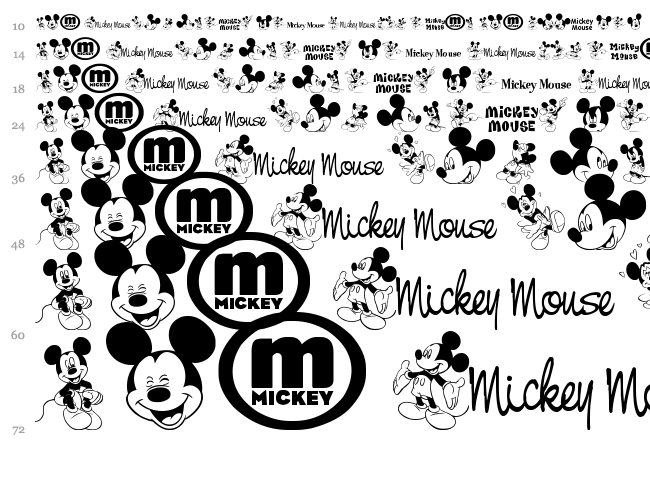 Mickey M TFB font waterfall